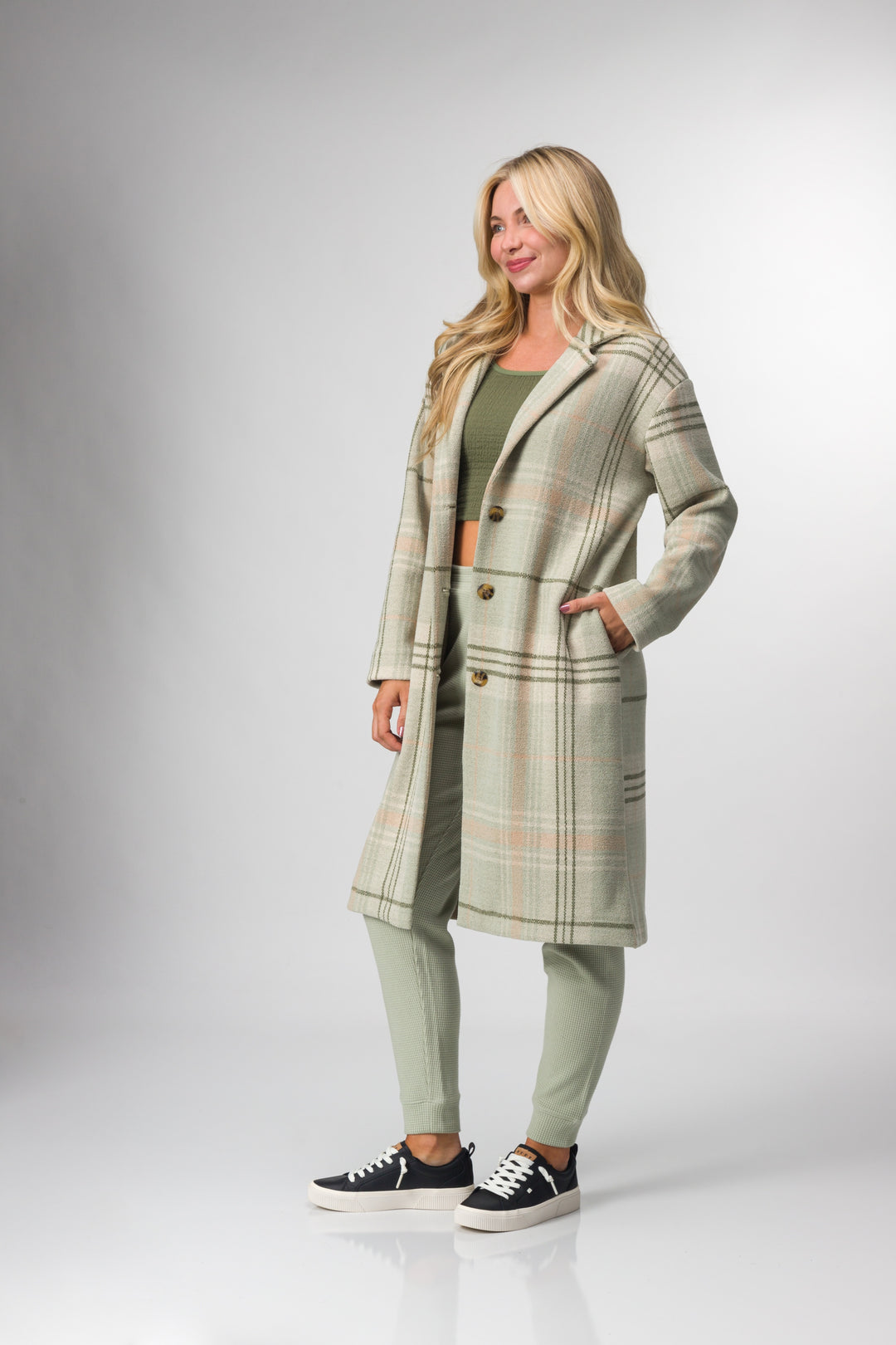 Reef Women's Beverly Knit Trench Jacket - Sage 3