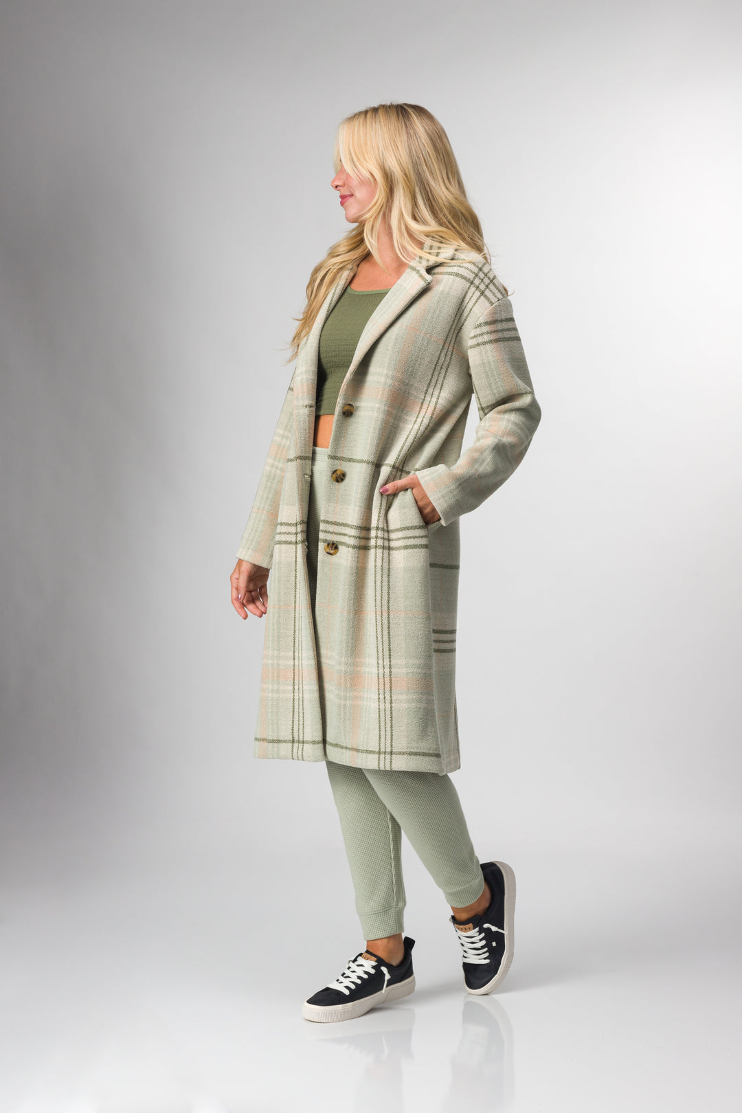 Reef Women's Beverly Knit Trench Jacket - Sage 4