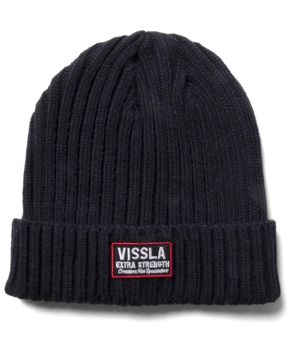 Vissla Mens Creators Horizon Eco Beanie in Black - front view