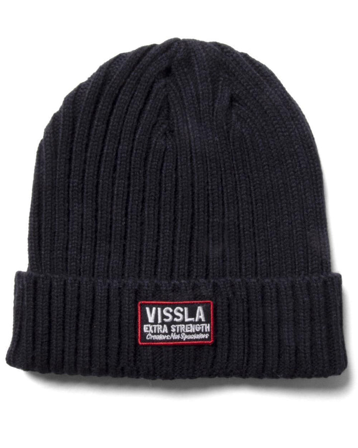 Vissla Mens Creators Horizon Eco Beanie in Black - front view